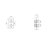  External Part - Bộ trộn điều chỉnh nhiệt độ 2 đầu ra bằng đồng Hito Cinquantuno - Geda Wellness - ETQ2 