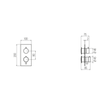  External Part - Bộ trộn điều chỉnh nhiệt độ 3 đầu ra bằng đồng Hito Cinquantuno - Geda Wellness - ETQ3 