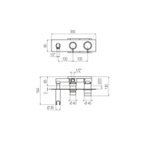  External Part - Bộ trộn điều chỉnh nhiệt độ 2 đầu ra bằng đồng Tibò - Geda Wellness - ETQ4 