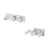  External Part - Bộ trộn điều chỉnh nhiệt độ 2 đầu ra bằng đồng Tibò - Geda Wellness - ETQ4 