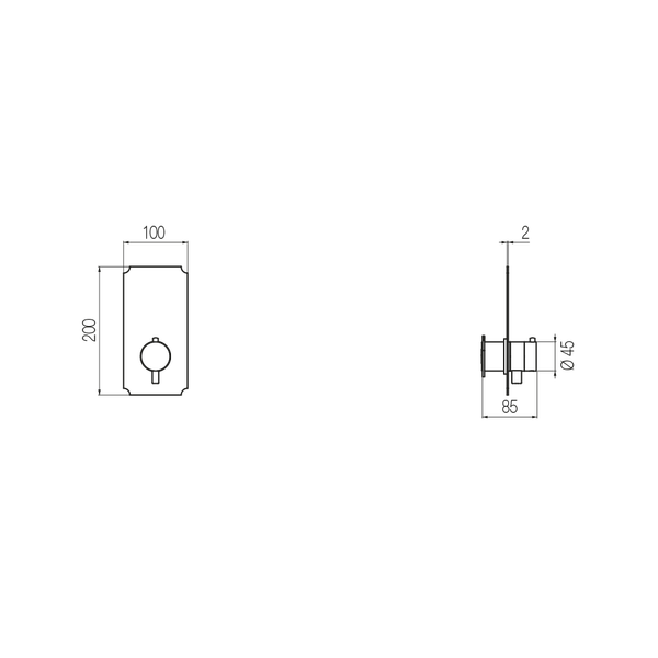  External Part - Bộ trộn điều chỉnh nhiệt độ 1 đầu ra bằng đồng Rajia - Geda Wellness - ETR1 