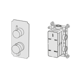  External Part - Bộ trộn điều chỉnh nhiệt độ 2 đầu ra bằng đồng Rajia - Geda Wellness - ETR2 