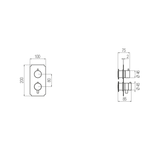  External Part - Bộ trộn điều chỉnh nhiệt độ 3 đầu ra bằng đồng Rajia - Geda Wellness - ETR3 
