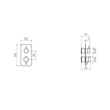  External Part - Bộ trộn điều chỉnh nhiệt độ 2 đầu ra bằng đồng Koè - Geda Wellness - ETT2 