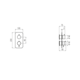  External Part - Bộ trộn điều chỉnh nhiệt độ 3 đầu ra bằng đồng Koè - Geda Wellness - ETT3 