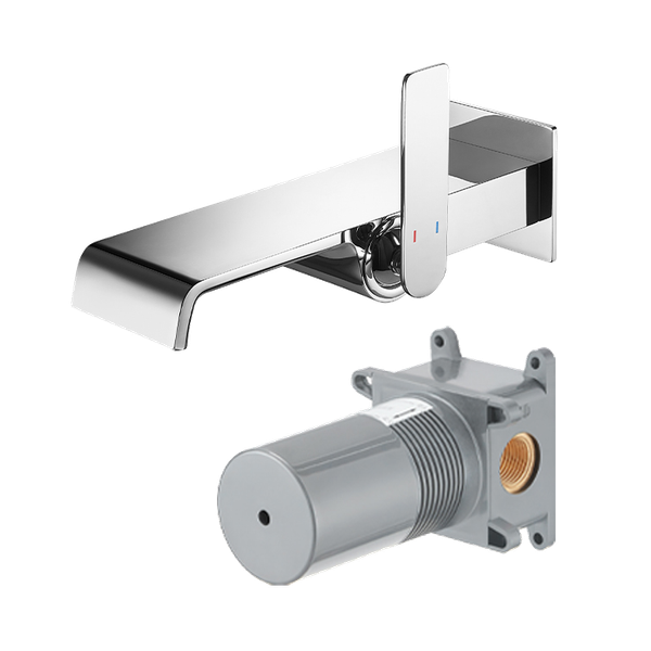  Vòi chậu lavabo gắn tường dài 225mm bằng đồng Stream - FH7127 