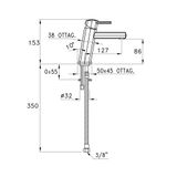  Vòi chậu lavabo cao 153mm bằng đồng Firenze - 3222 