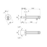  Vòi chậu lavabo gắn tường bằng đồng Firenze - 3868MC 