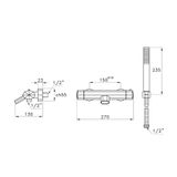 Vòi bồn tắm gắn tường có vòi sen cầm tay bằng đồng Firenze - 3267TM304 