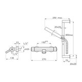  Vòi bồn tắm gắn tường có vòi sen cầm tay bằng đồng Firenze - 3267TM302 
