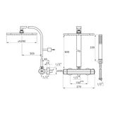  Sen cây gắn tường có vòi sen cầm tay bằng đồng Firenze - 3287TM-33 
