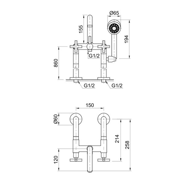  Vòi bồn tắm gắn sàn Fly - FLY9810 