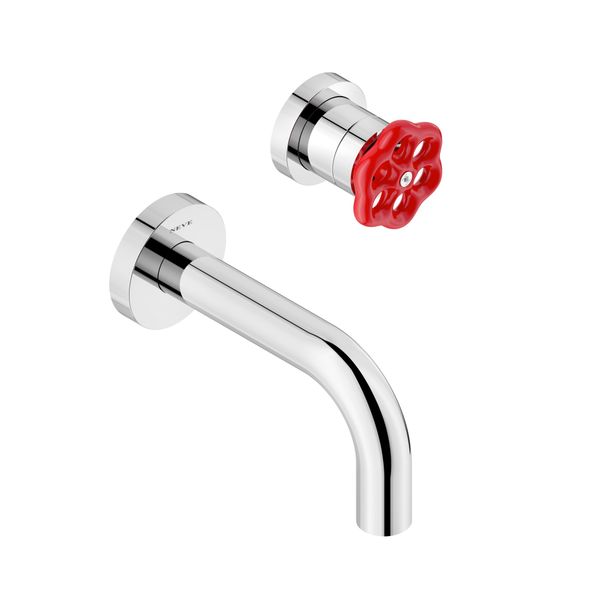  Vòi chậu rửa mặt gắn tường 130mm bằng đồng Volare - FLYCAN130D-VOL942CZ 