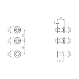  External Part - Bộ trộn điều chỉnh nhiệt độ 2 đầu ra bằng đồng Hugò - Geda Wellness - GHN41 