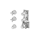  External Part - Bộ trộn điều chỉnh nhiệt độ 2 đầu ra bằng đồng Hugò - Geda Wellness - GHN41 