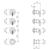  External Part - Bộ trộn điều chỉnh nhiệt độ 3 đầu ra  (3/4