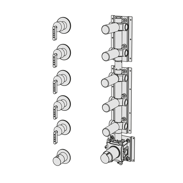  External Part - Bộ trộn điều chỉnh nhiệt độ 5 đầu ra  (3/4