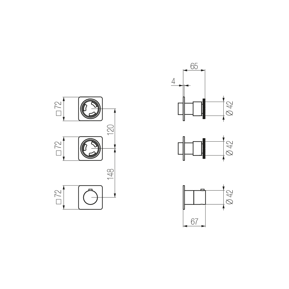  External Part - Bộ trộn điều chỉnh nhiệt độ 2 đầu ra  (3/4