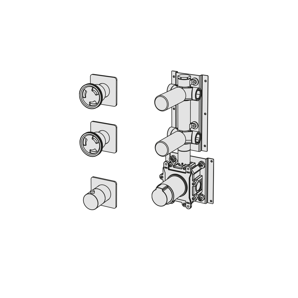  External Part - Bộ trộn điều chỉnh nhiệt độ 2 đầu ra  (3/4