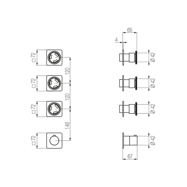 External Part - Bộ trộn điều chỉnh nhiệt độ 3 đầu ra  (3/4