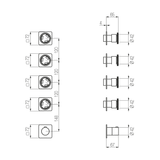  External Part - Bộ trộn điều chỉnh nhiệt độ 4 đầu ra  (3/4