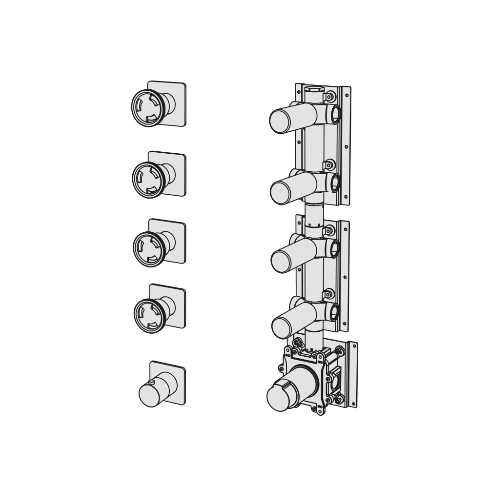  External Part - Bộ trộn điều chỉnh nhiệt độ 4 đầu ra  (3/4