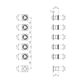  External Part - Bộ trộn điều chỉnh nhiệt độ 5 đầu ra  (3/4