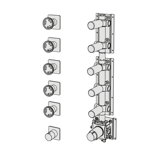  External Part - Bộ trộn điều chỉnh nhiệt độ 5 đầu ra  (3/4