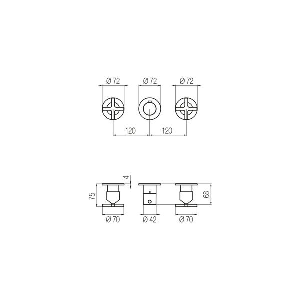  External Part - Bộ trộn điều chỉnh nhiệt độ 2 đầu ra  (3/4