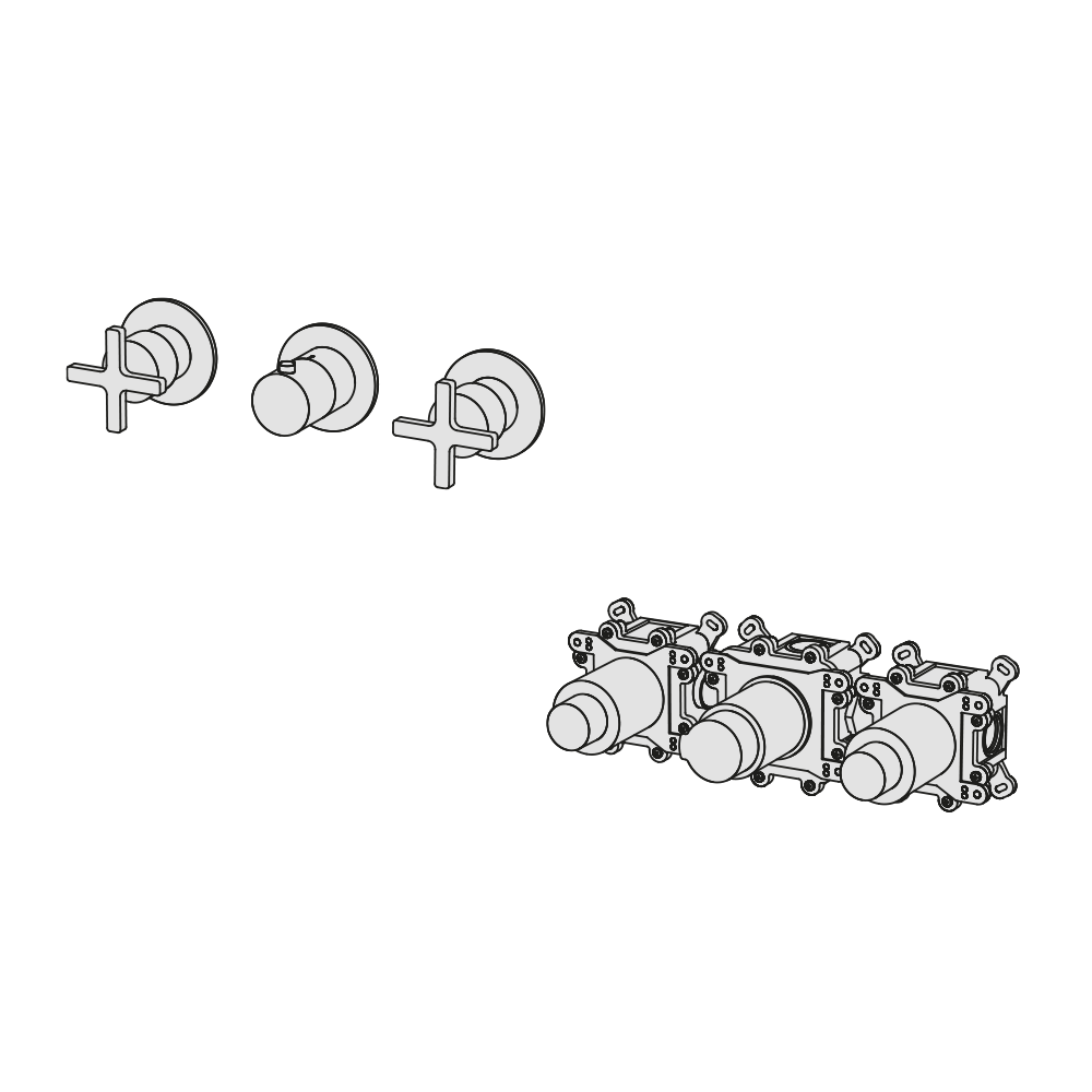  External Part - Bộ trộn điều chỉnh nhiệt độ 2 đầu ra  (3/4