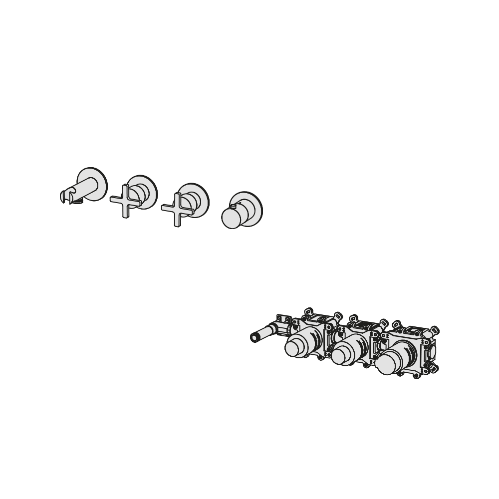  External Part - Bộ trộn điều chỉnh nhiệt độ 2 đầu ra  (3/4