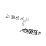  Vòi bồn tắm gắn tường điều chỉnh nhiệt độ 5 lỗ dài 229mm (không bao gồm vòi sen cầm tay) bằng đồng Minimè - GPM52 