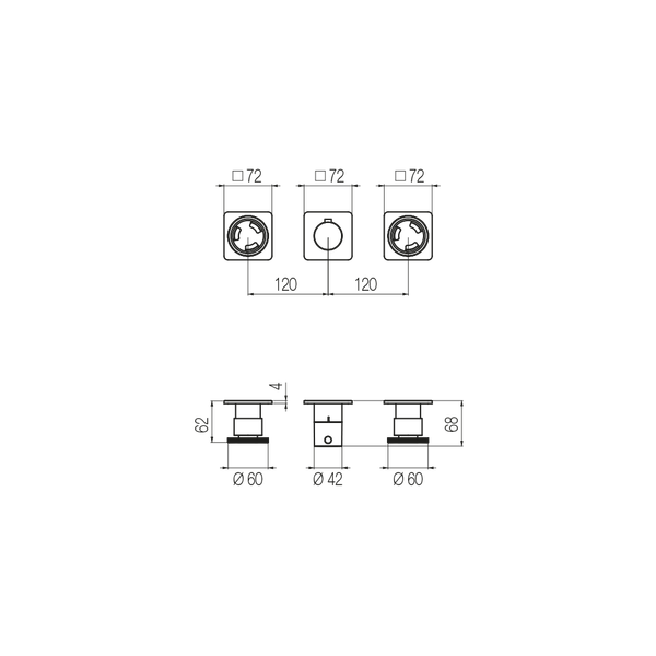  External Part - Bộ trộn điều chỉnh nhiệt độ 2 đầu ra  (3/4