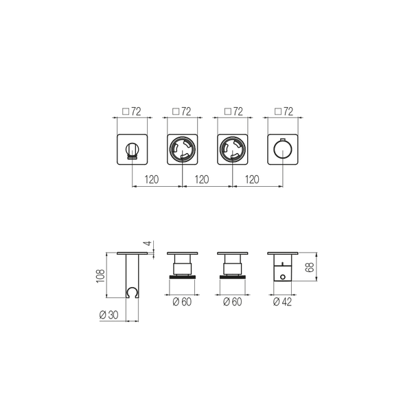  External Part - Bộ trộn điều chỉnh nhiệt độ 2 đầu ra  (3/4