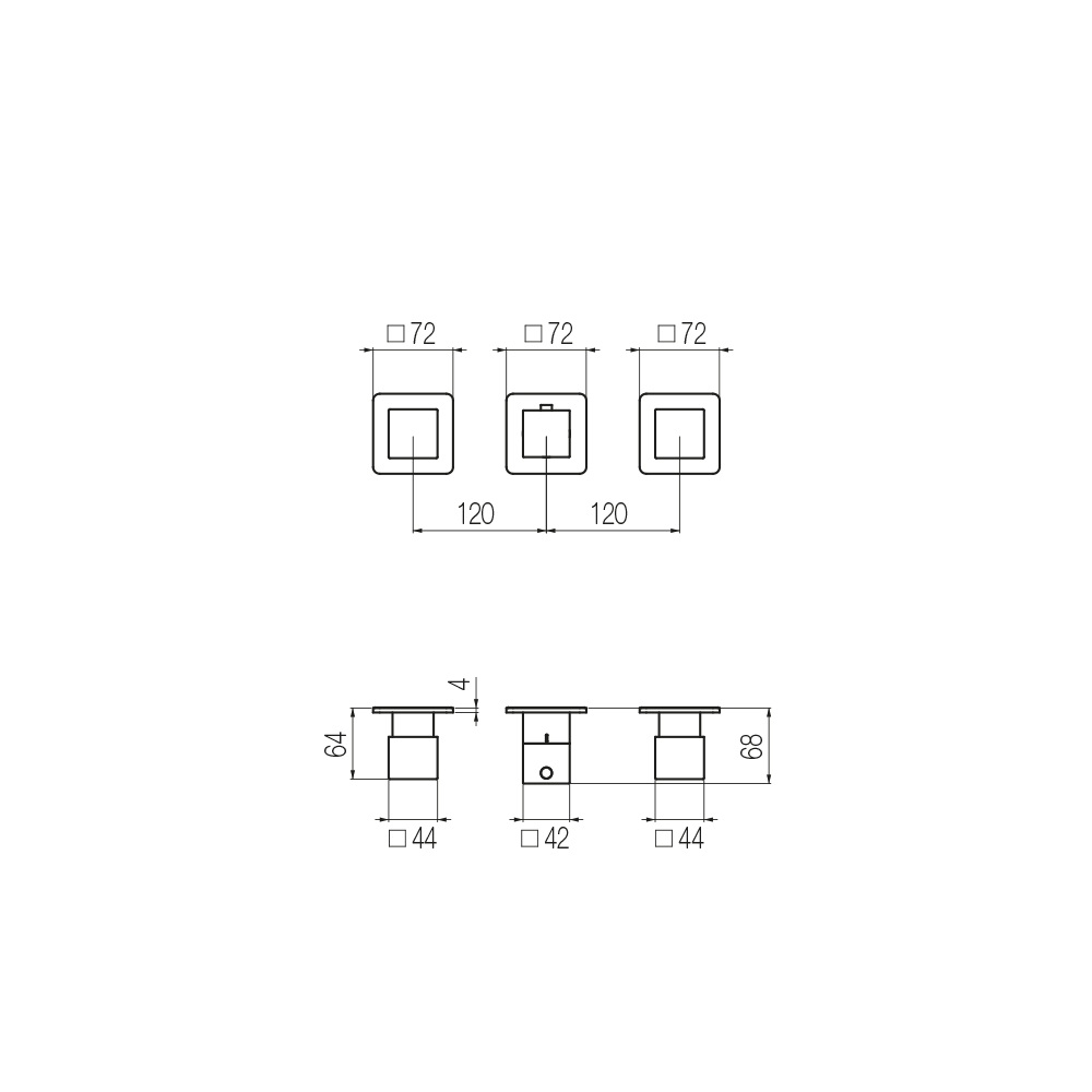  External Part - Bộ trộn điều chỉnh nhiệt độ 2 đầu ra  (3/4