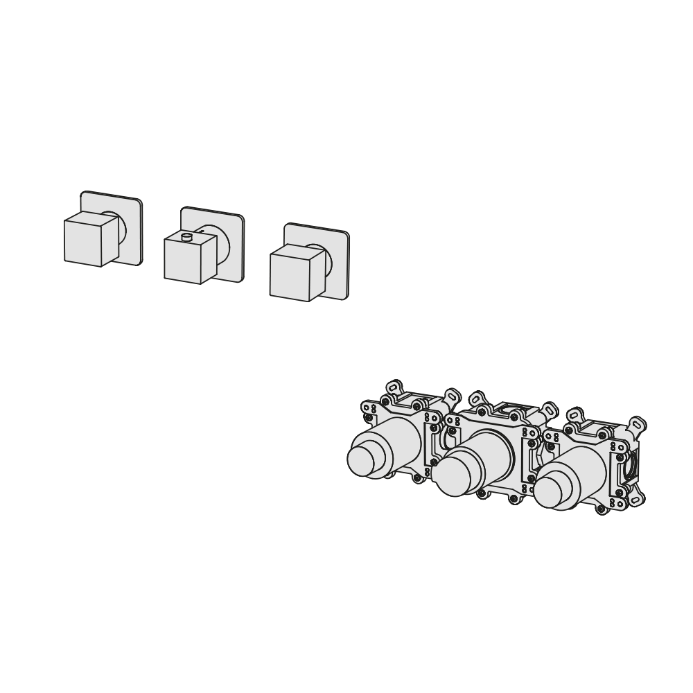  External Part - Bộ trộn điều chỉnh nhiệt độ 2 đầu ra  (3/4