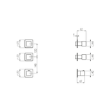  External Part - Bộ trộn điều chỉnh nhiệt độ 2 đầu ra bằng đồng Hito Cinquantuno - Geda Wellness - GQN41 