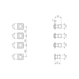  External Part - Bộ trộn điều chỉnh nhiệt độ 3 đầu ra bằng đồng Hito Cinquantuno - Geda Wellness - GQN42 
