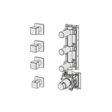  External Part - Bộ trộn điều chỉnh nhiệt độ 3 đầu ra bằng đồng Hito Cinquantuno - Geda Wellness - GQN42 