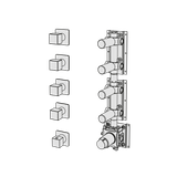  External Part - Bộ trộn điều chỉnh nhiệt độ 4 đầu ra bằng đồng Hito Cinquantuno - Geda Wellness - GQN43 