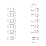  External Part - Bộ trộn điều chỉnh nhiệt độ 5 đầu ra bằng đồng Hito Cinquantuno - Geda Wellness - GQN44 