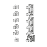  External Part - Bộ trộn điều chỉnh nhiệt độ 5 đầu ra bằng đồng Hito Cinquantuno - Geda Wellness - GQN44 
