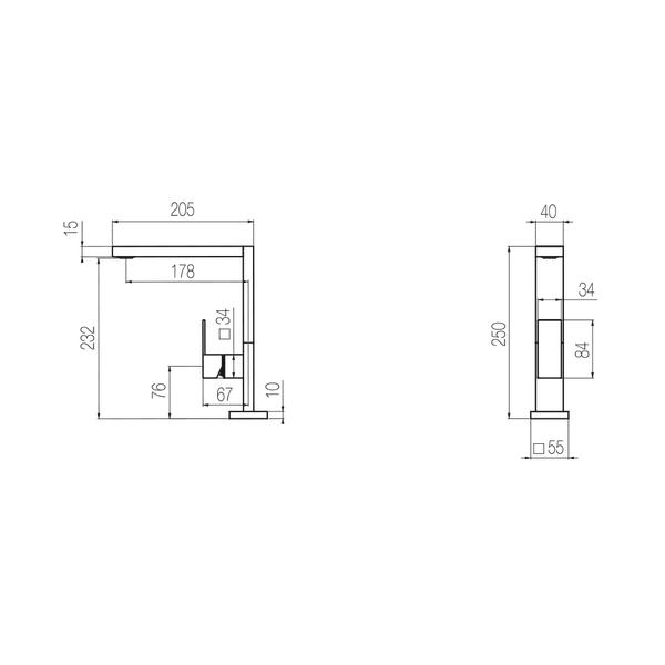  Vòi chậu lavabo cao 250mm bằng đồng Hito Cinquantuno - H5P1 