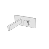  Vòi chậu lavabo gắn tường 2 lỗ dài 160mm bằng đồng Hito Cinquantuno - H5T11 