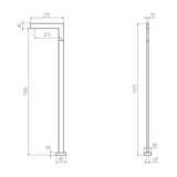  Vòi chậu lavabo chân dài gắn sàn cao 1070mm bằng đồng Hito Cinquantuno - H5T20 