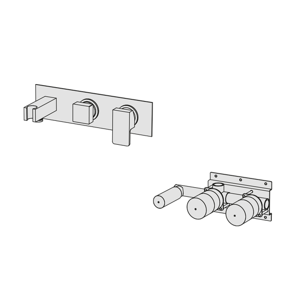  External Part - Bộ trộn 2 đầu ra bằng đồng Hito Cinquantuno - Geda Wellness - H5T80 