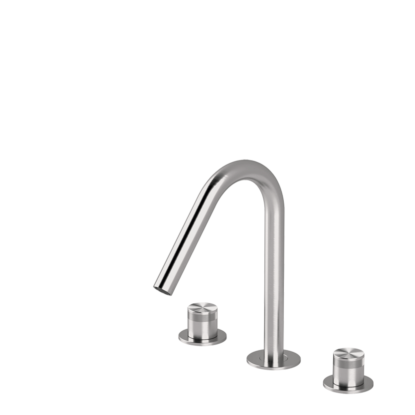  Vòi chậu lavabo xoay 3 lỗ cao 220mm bằng stainless steel Hiro - HIR23 