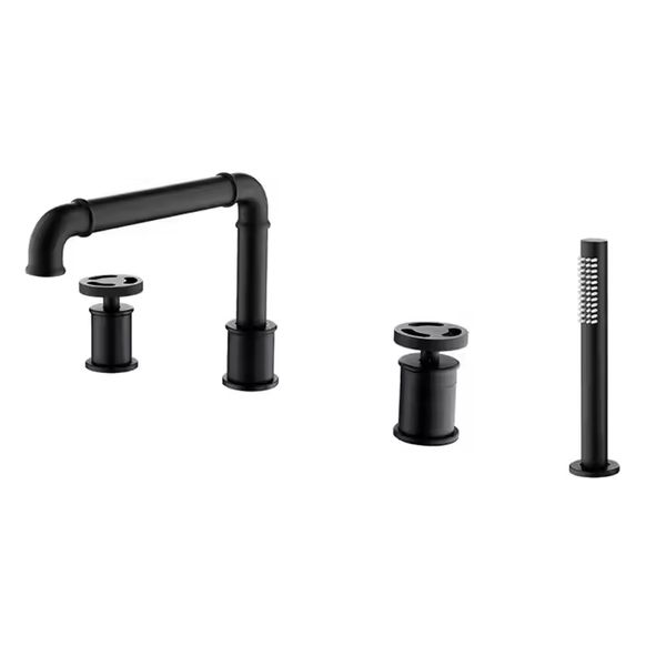  Vòi bồn tắm có sen cầm tay kiểu ống nước 4 lỗ - HL-YGGL-100 