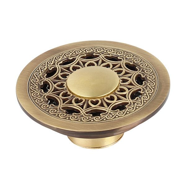  Nắp cống thoát sàn hình tròn thoát nước thải, ngăn côn trùng, rác thải, mùi hôi bằng đồng - HL51205 