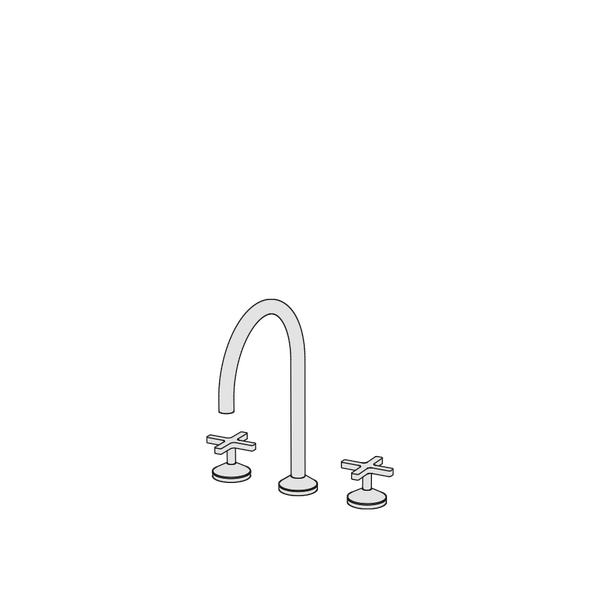  Vòi chậu lavabo 3 lỗ cao 270mm bằng đồng Hugò - HUG13 